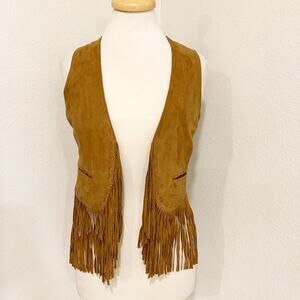 Vintage Le Sentier Fringed Suede Leather Vest Italian 44 US 8